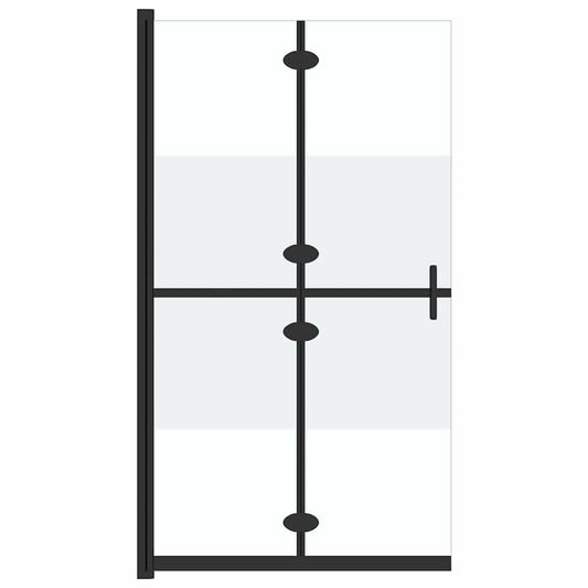151187 vidaXL Foldable Walk-in Shower Wall Half Frosted ESG Glass 80x190 cm