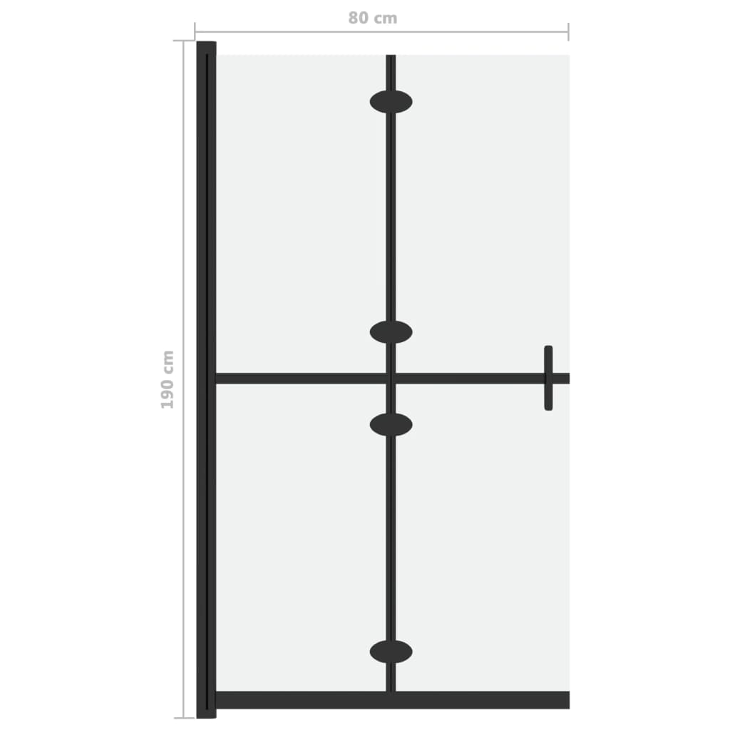 vidaXL Foldable Walk-in Shower Wall Frosted ESG Glass 80x190 cm