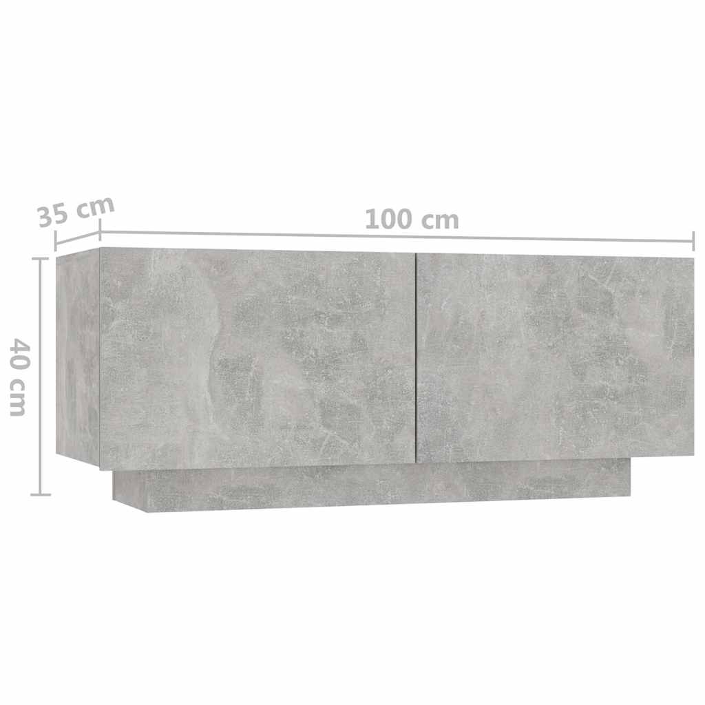 vidaXL Bedside Cabinet Concrete Grey 100x35x40 cm Engineered Wood