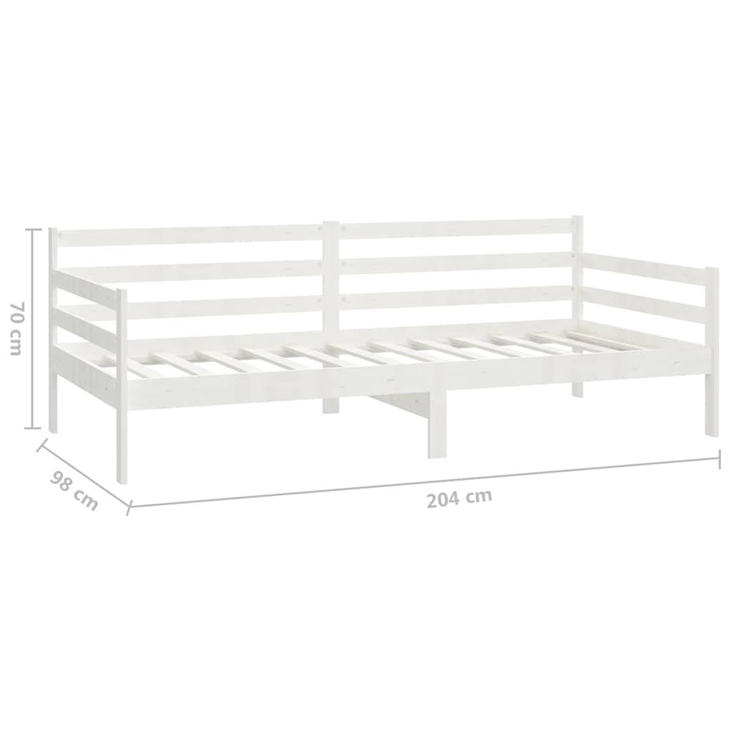 vidaXL Day Bed without Mattress White Solid Wood Pine 90x200cm