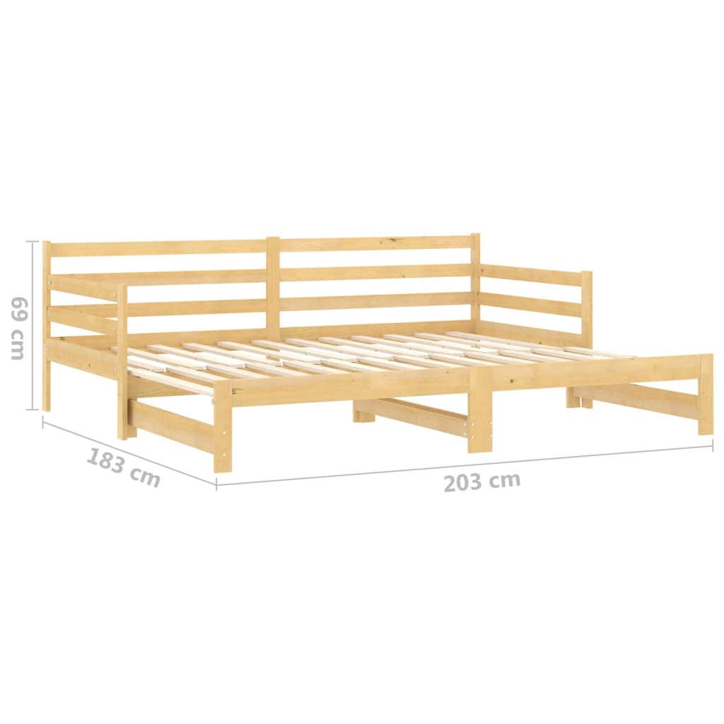 vidaXL Pull-out Day Bed without Mattress 2x(90x200)cm