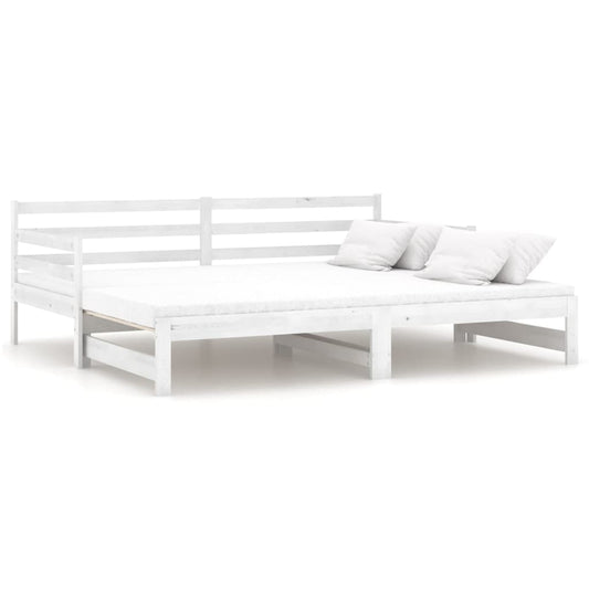 vidaXL Pull-out Day Bed without Mattress White 2x(90x200)cm