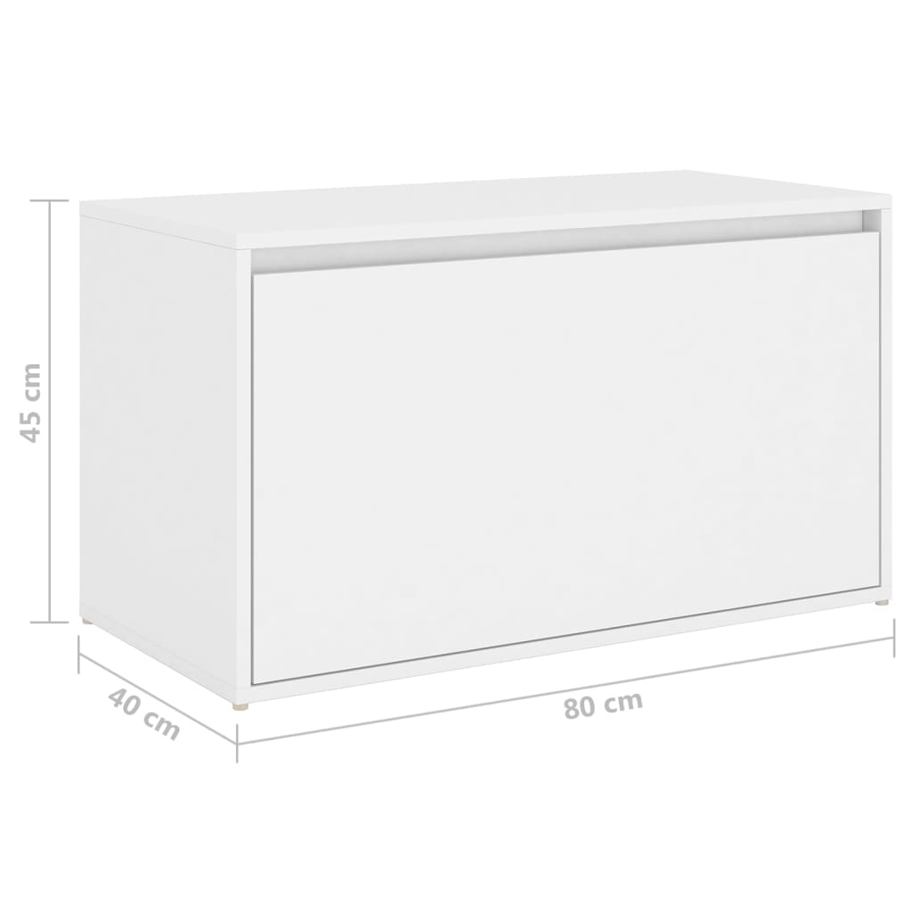 808666 vidaXL Hall Bench 80x40x45 cm White Engineered Wood