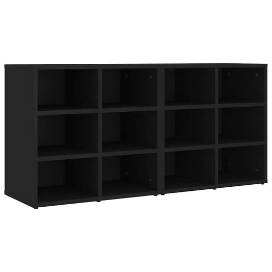 vidaXL Shoe Cabinets 2 pcs Black 52,5x30x50 cm