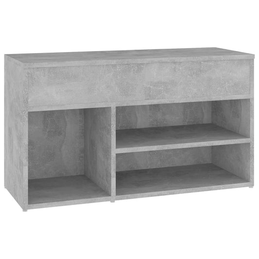 vidaXL Shoe Bench Concrete Grey 80x30x45 cm Engineered Wood