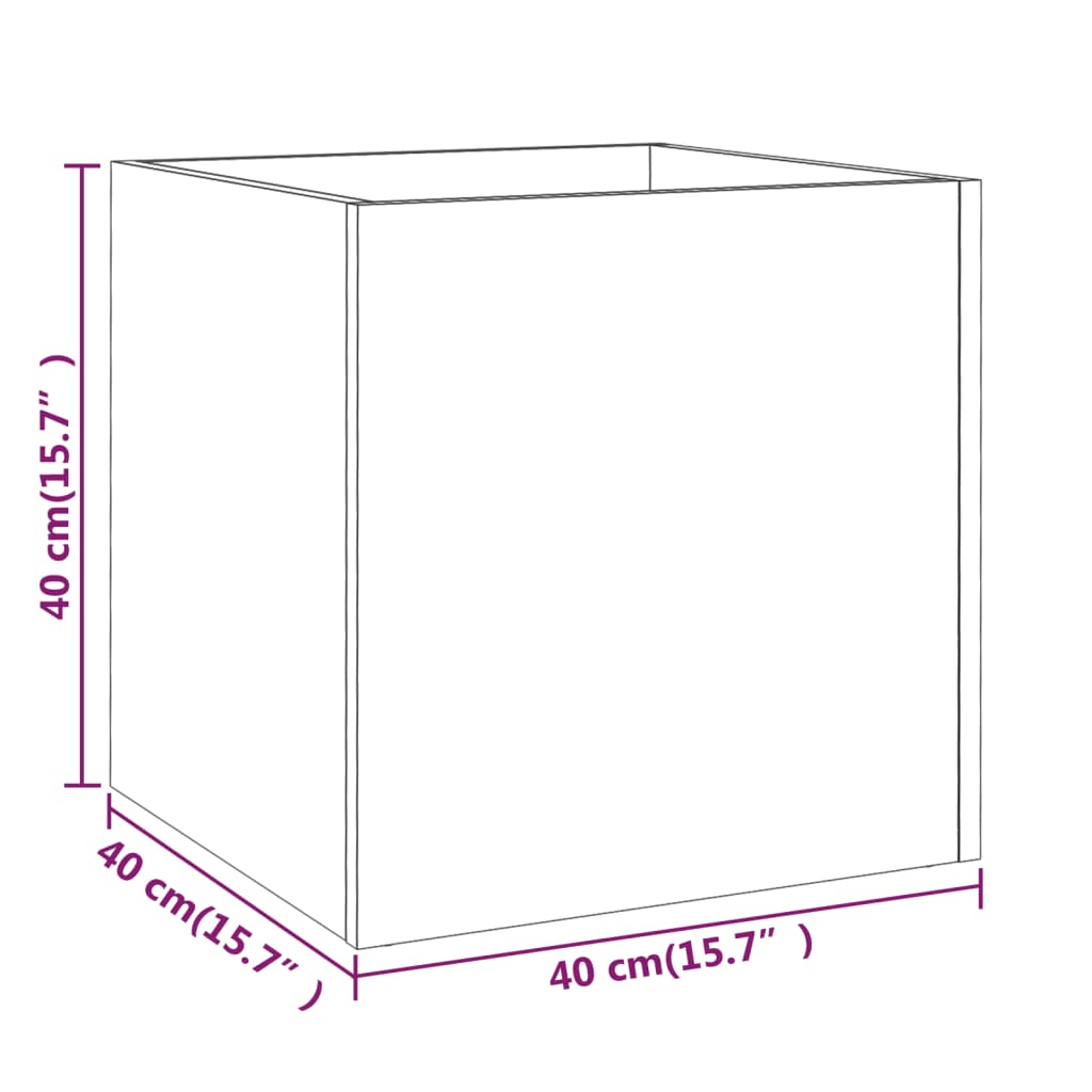 vidaXL Planter Box White 40x40x40 cm Engineered Wood