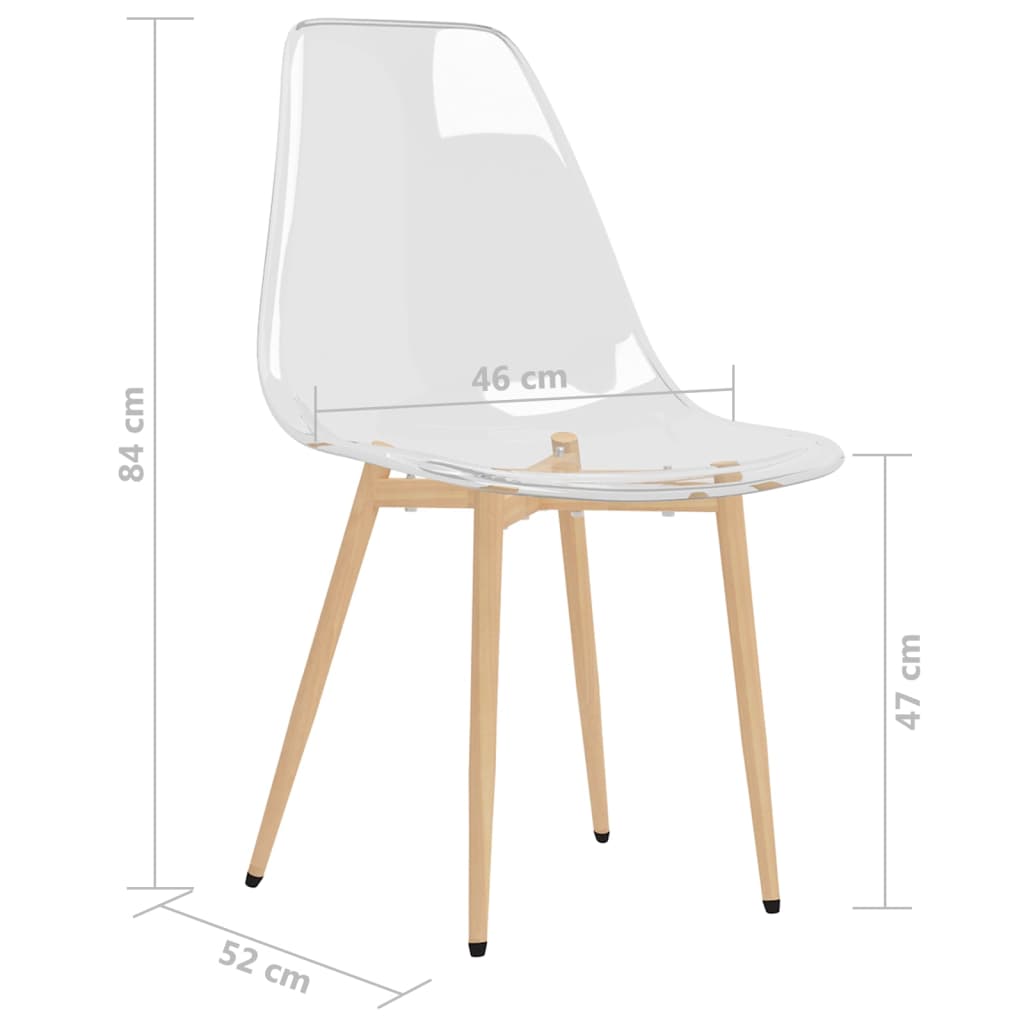 vidaXL Dining Chairs 4 pcs Transparent PET