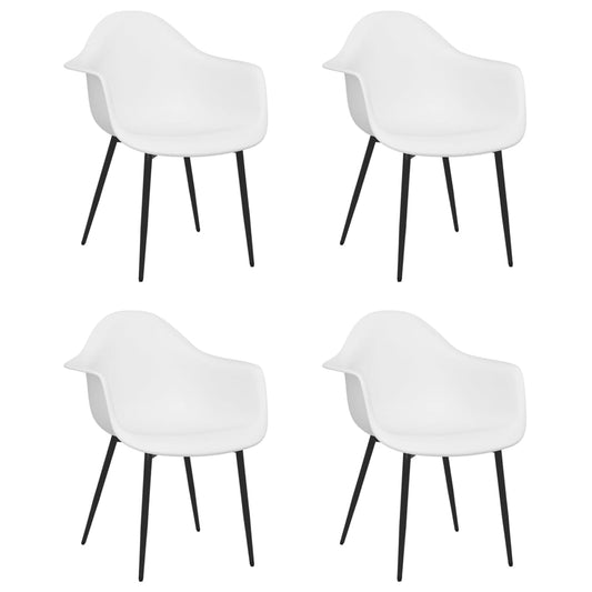 vidaXL Dining Chairs 4 pcs White PP