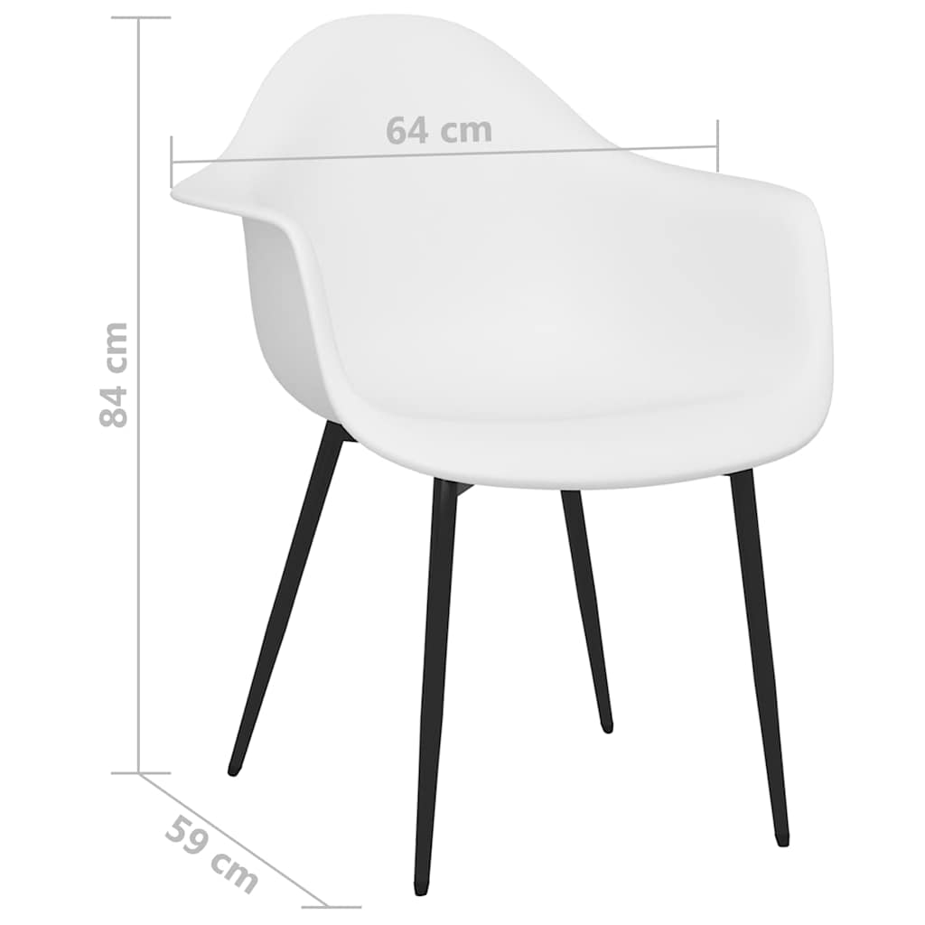 vidaXL Dining Chairs 4 pcs White PP