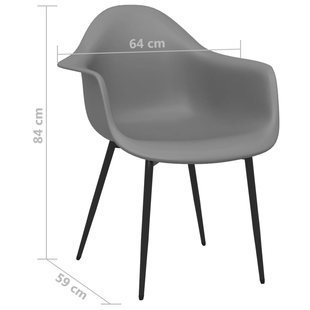 vidaXL Dining Chairs 4 pcs Grey PP