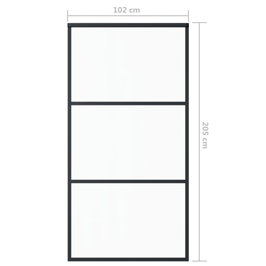 vidaXL Sliding Door with Hardware Set ESG Glass&Aluminium 102x205 cm