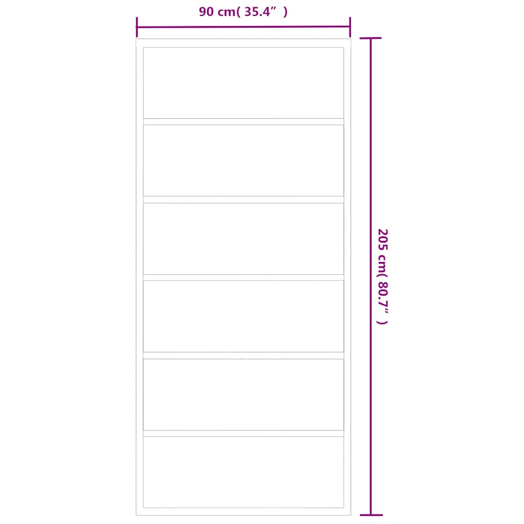 vidaXL Sliding Door with Hardware Set ESG Glass&Aluminium 90x205 cm
