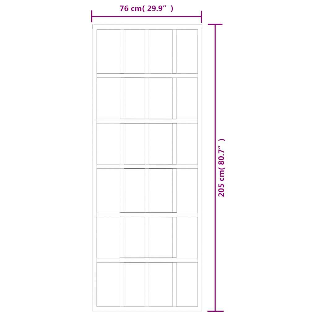 vidaXL Sliding Door with Hardware Set ESG Glass&Aluminium 76x205 cm