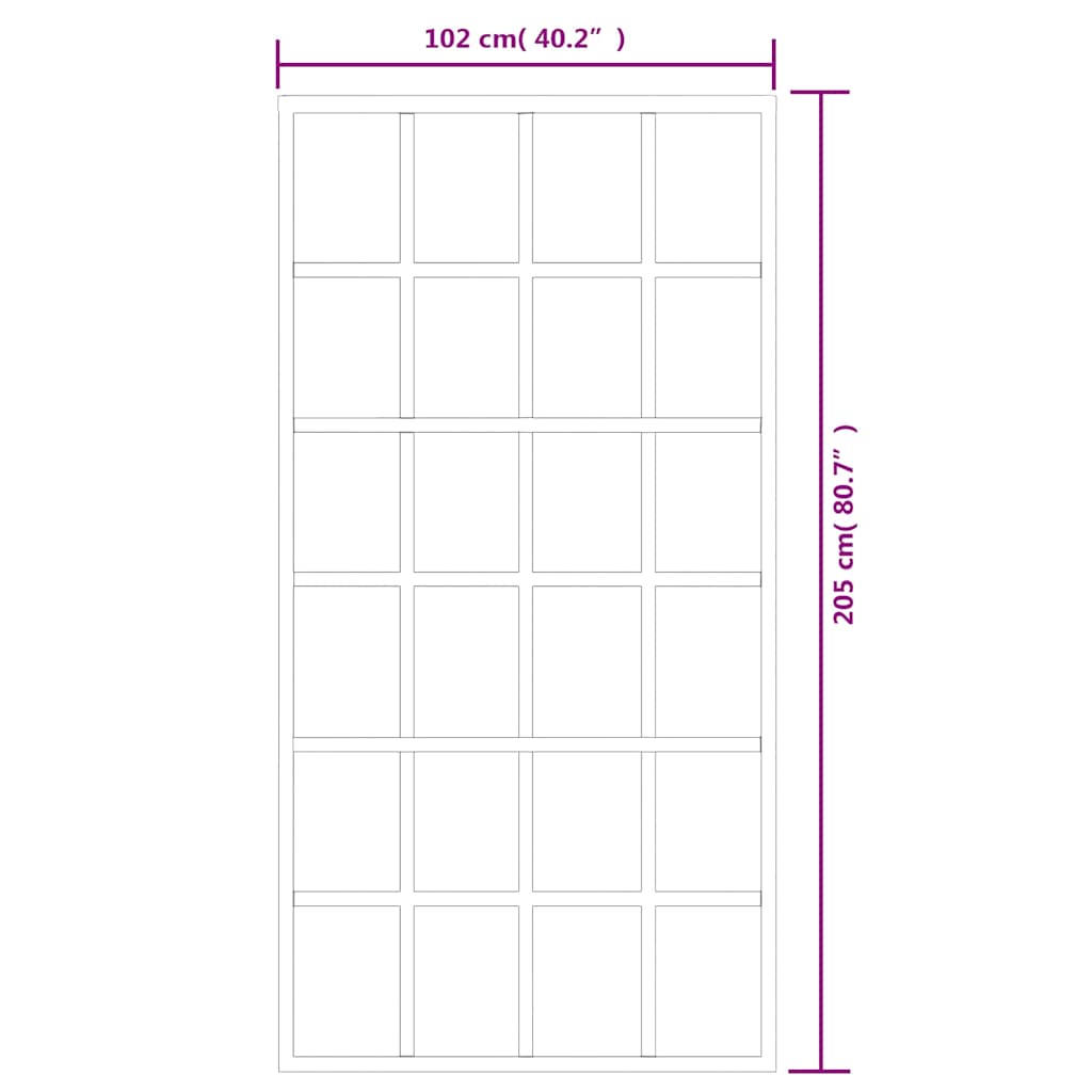 vidaXL Sliding Door with Hardware Set ESG Glass&Aluminium 102x205 cm