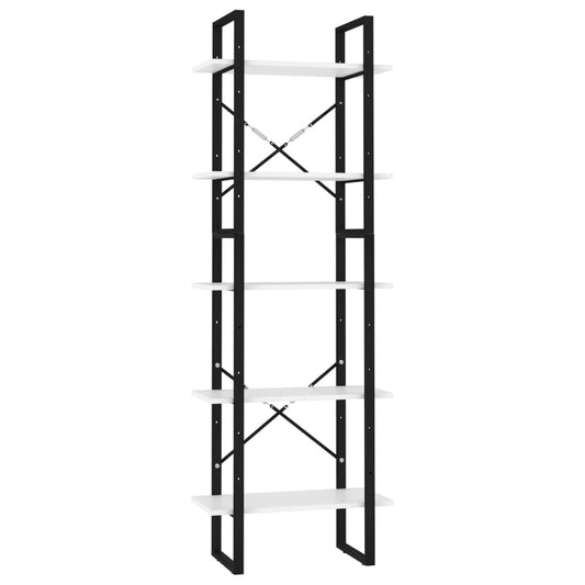 vidaXL 5-Tier Book Cabinet White 60x30x175 cm Engineered Wood