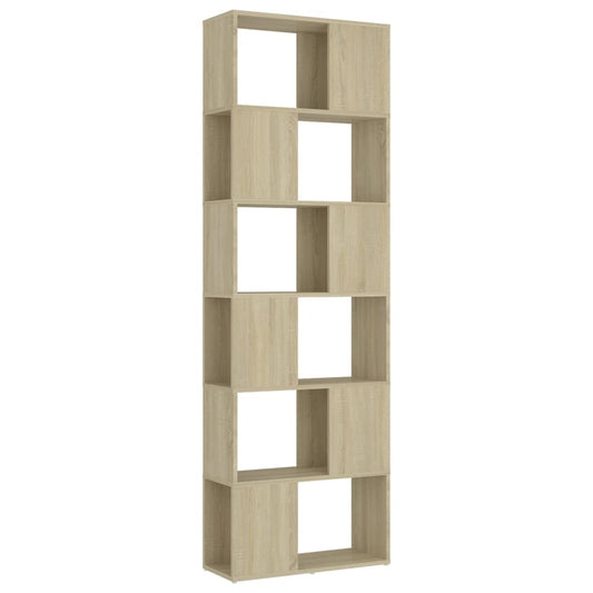 809101 vidaXL Book Cabinet Room Divider Sonoma Oak 60x24x186 cm Engineered Wood