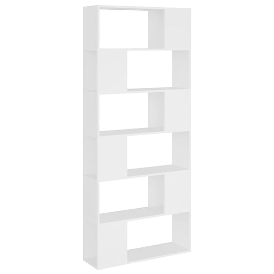 809152 vidaXL Book Cabinet Room Divider White 80x24x186 cm Engineered Wood