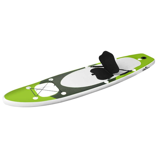 93387 vidaXL Inflatable Stand Up Paddle Board Set Green 330x76x10 cm