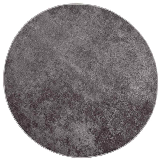 vidaXL Rug Washable φ120 cm Grey