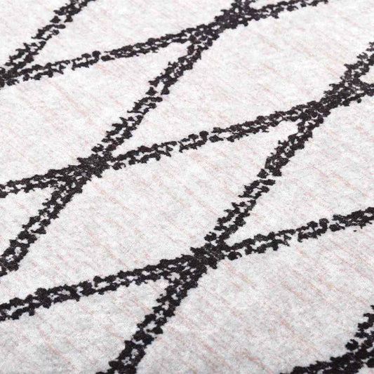 vidaXL Rug Washable 80x300 cm White and Black