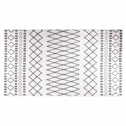 vidaXL Rug Washable 190x300 cm Black and White