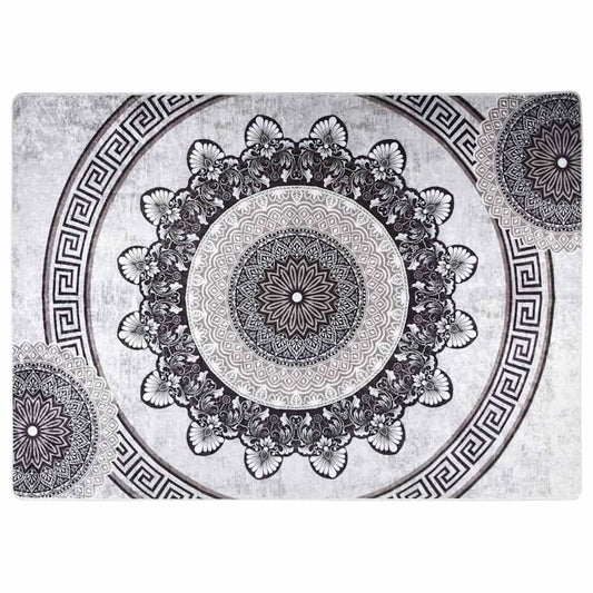 vidaXL Rug Washable 120x180 cm Black and Grey