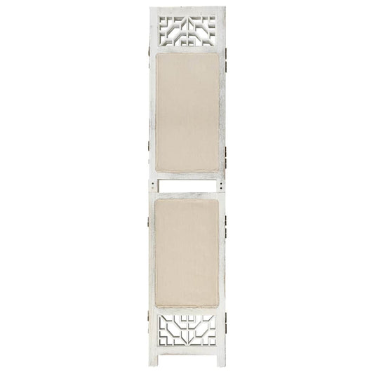 vidaXL 6-Panel Room Divider Cream 210x165 cm Fabric