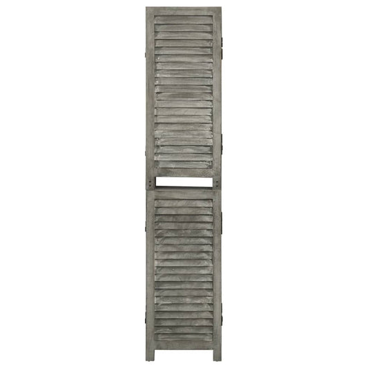 vidaXL 6-Panel Room Divider Grey 214x166 cm Solid Wood