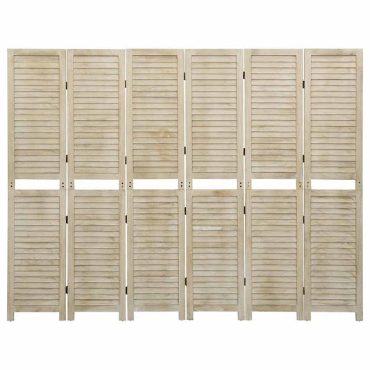 vidaXL 6-Panel Room Divider 210x165 cm Solid Wood Paulownia