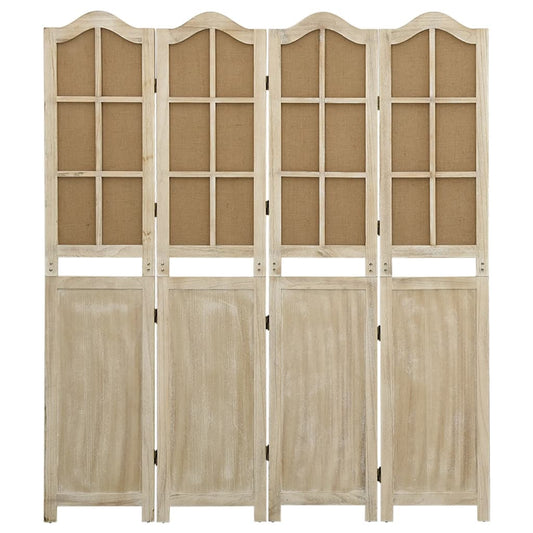 vidaXL 4-Panel Room Divider Brown 140x165 cm Fabric