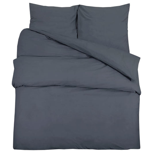 vidaXL Duvet Cover Set Anthracite 220x240 cm Light-weight Microfiber