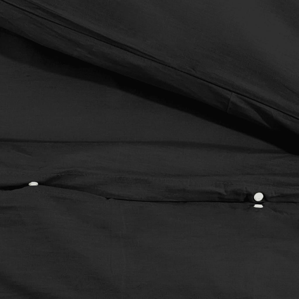 vidaXL Duvet Cover Set Black 200x220 cm Light-weight Microfiber