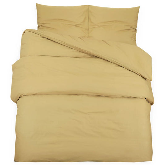 vidaXL Duvet Cover Set Taupe 200x200 cm Light-weight Microfiber
