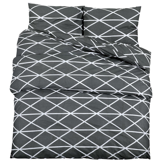 vidaXL Duvet Cover Set Grey 225x220 cm Cotton