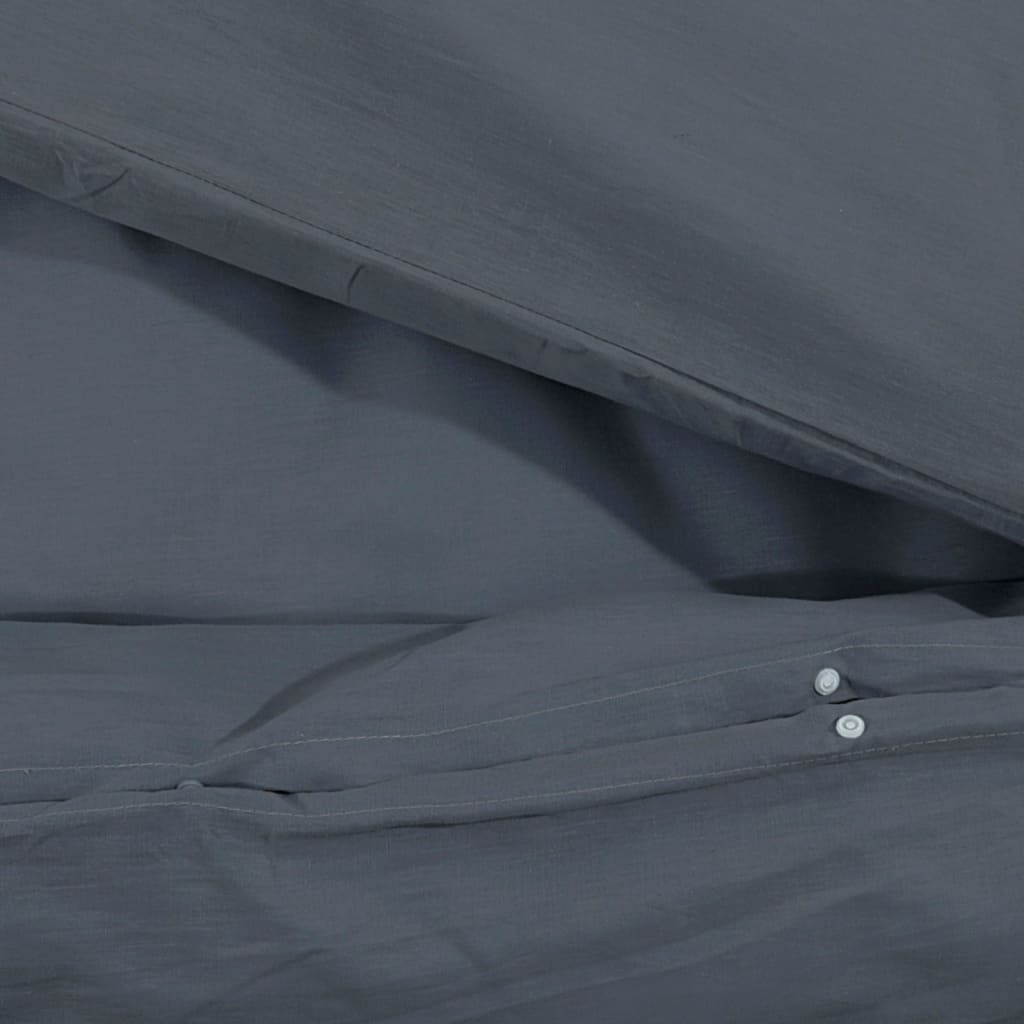 vidaXL Duvet Cover Set Anthracite 240x220 cm Cotton