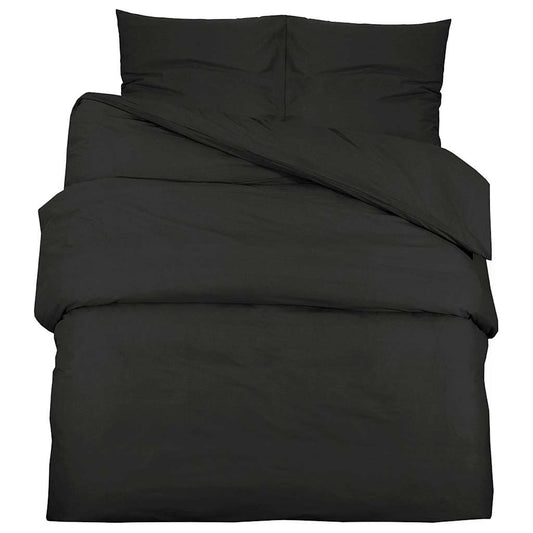 vidaXL Duvet Cover Set Black 220x240 cm Cotton