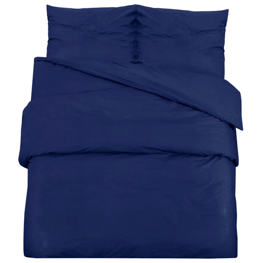 vidaXL Duvet Cover Set Navy Blue 260x240 cm Cotton