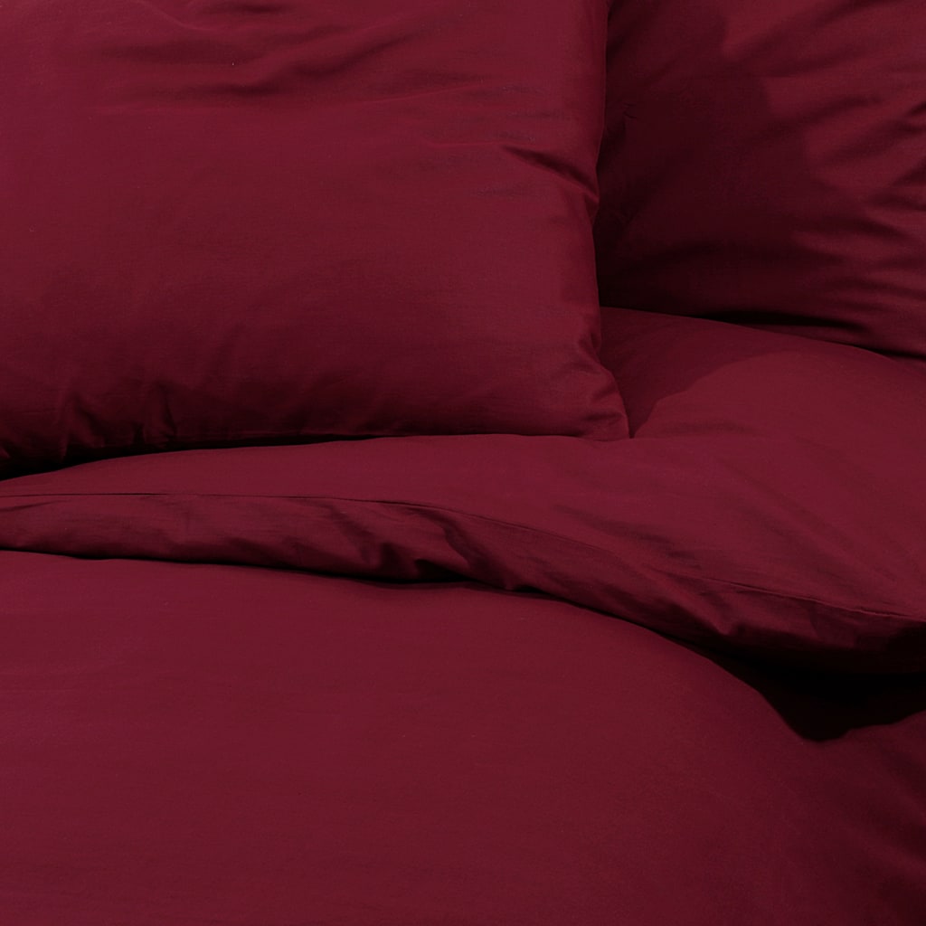 vidaXL Duvet Cover Set Bordeaux 240x220 cm Cotton