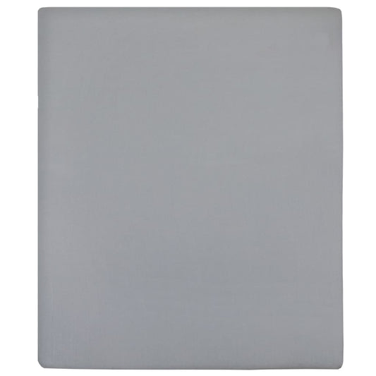 vidaXL Jersey Fitted Sheet Grey 100x200 cm Cotton