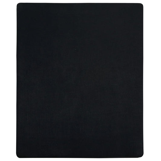 vidaXL Jersey Fitted Sheet Black 180x200 cm Cotton