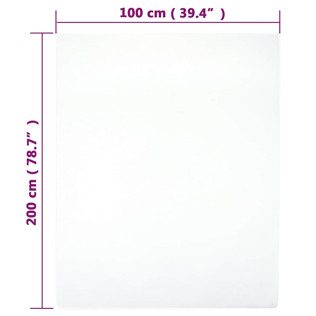 vidaXL Jersey Fitted Sheet White 100x200 cm Cotton