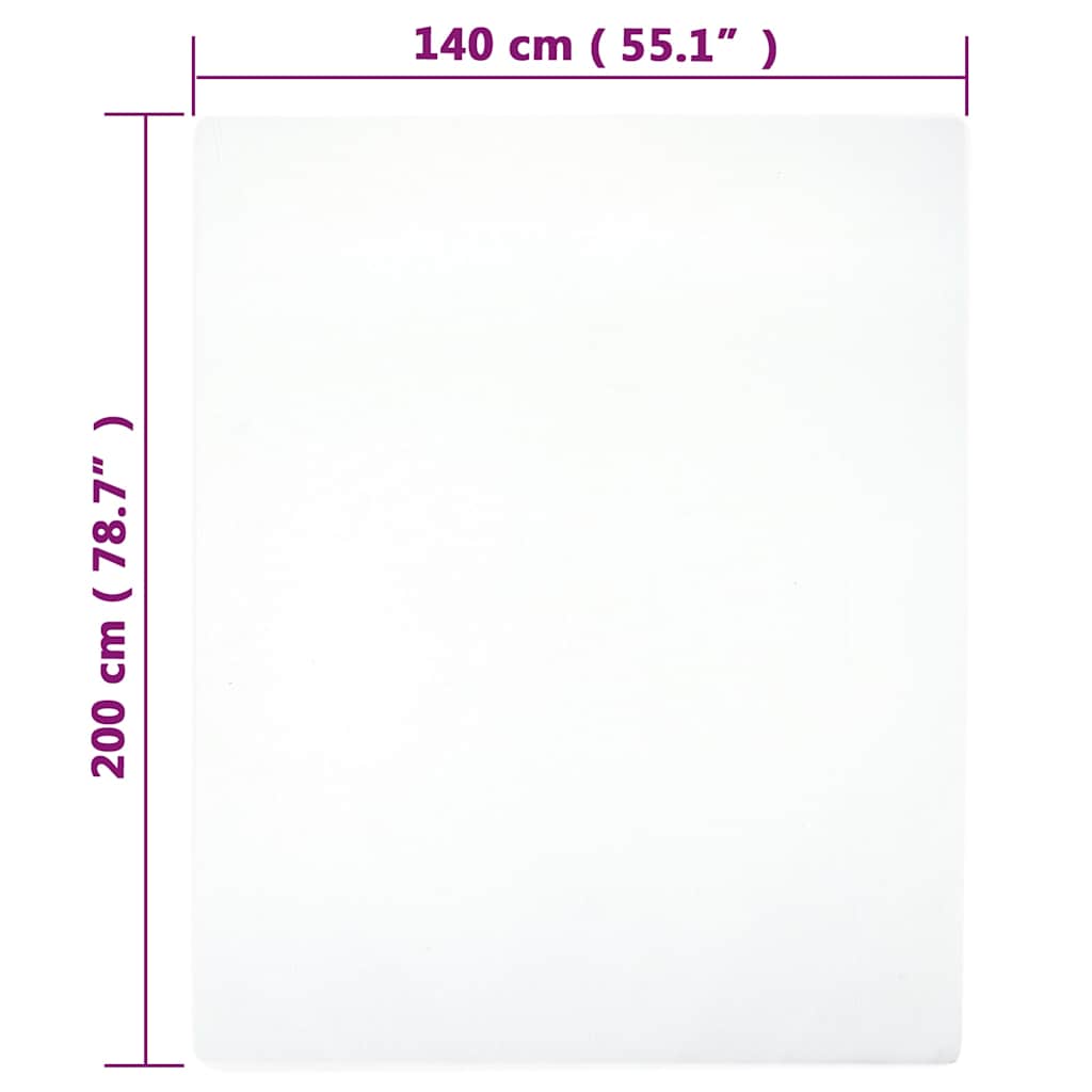 vidaXL Jersey Fitted Sheet White 140x200 cm Cotton
