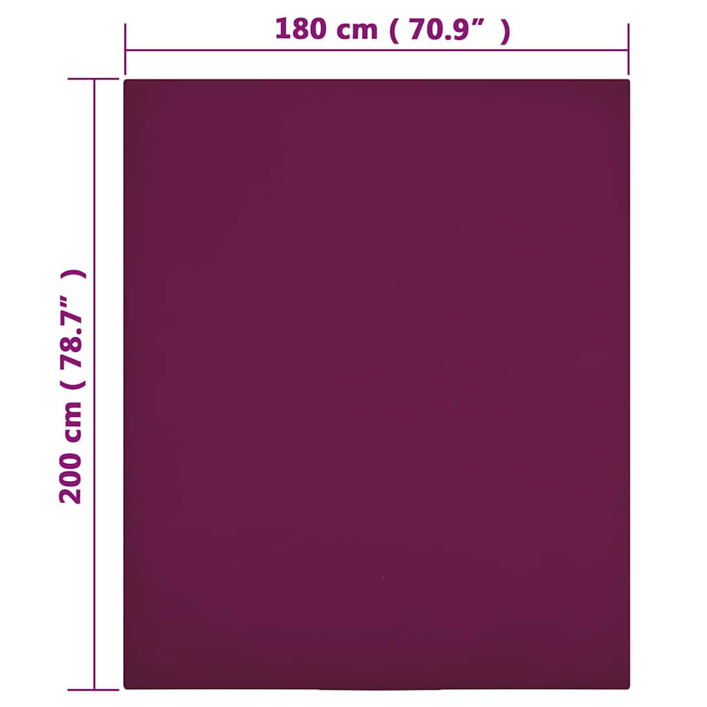 vidaXL Jersey Fitted Sheets 2 pcs Bordeaux 180x200 cm Cotton