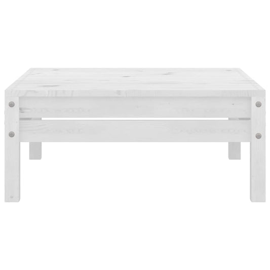 vidaXL Garden Footstool White Solid Pinewood