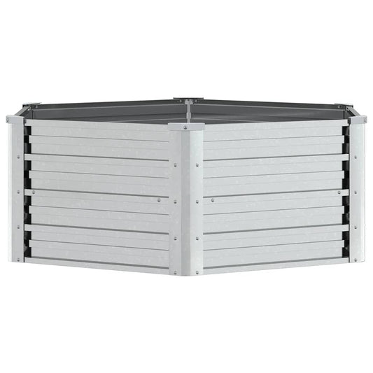 vidaXL Garden Raised Bed 129x45 cm Galvanized Steel Silver