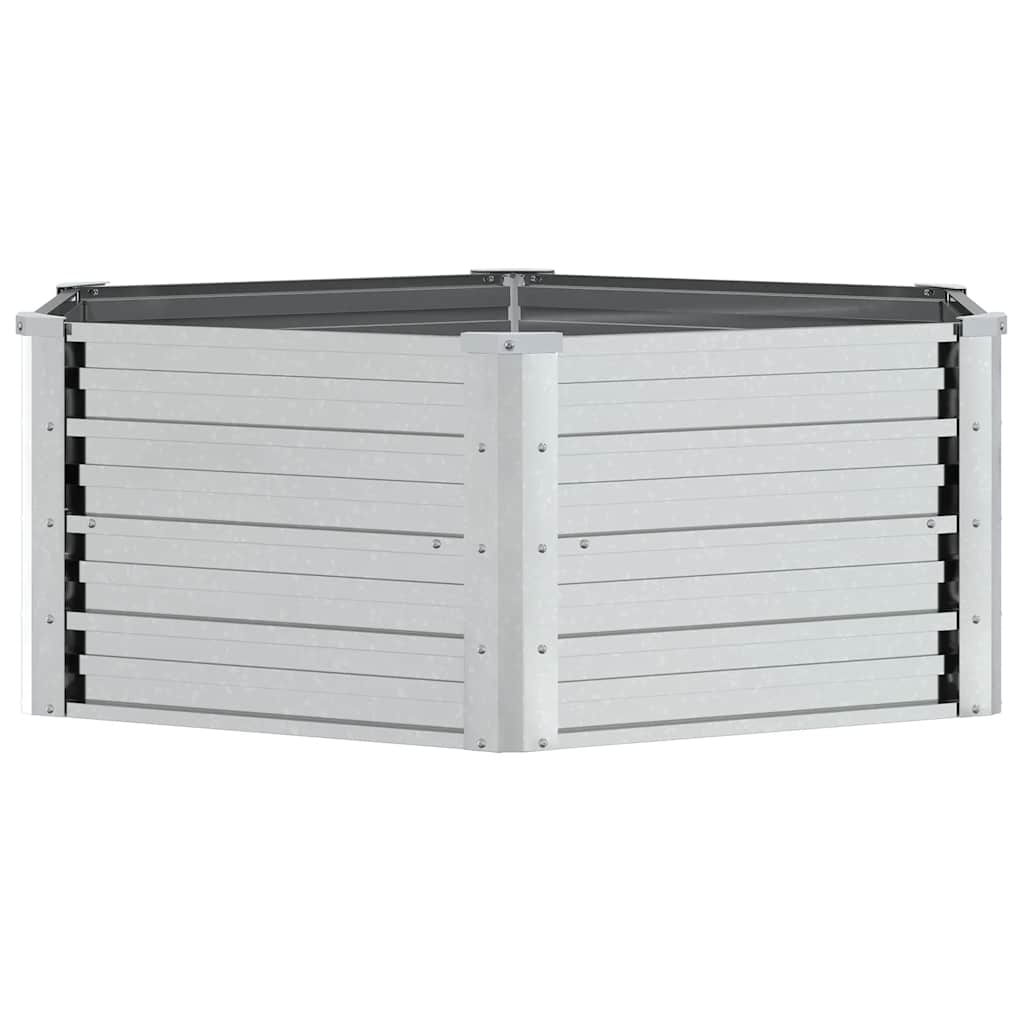 vidaXL Garden Raised Bed 129x45 cm Galvanized Steel Silver