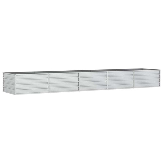 vidaXL Garden Raised Bed 400x80x45 cm Galvanized Steel Silver