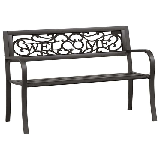317133 vidaXL Garden Bench 125 cm Steel Black