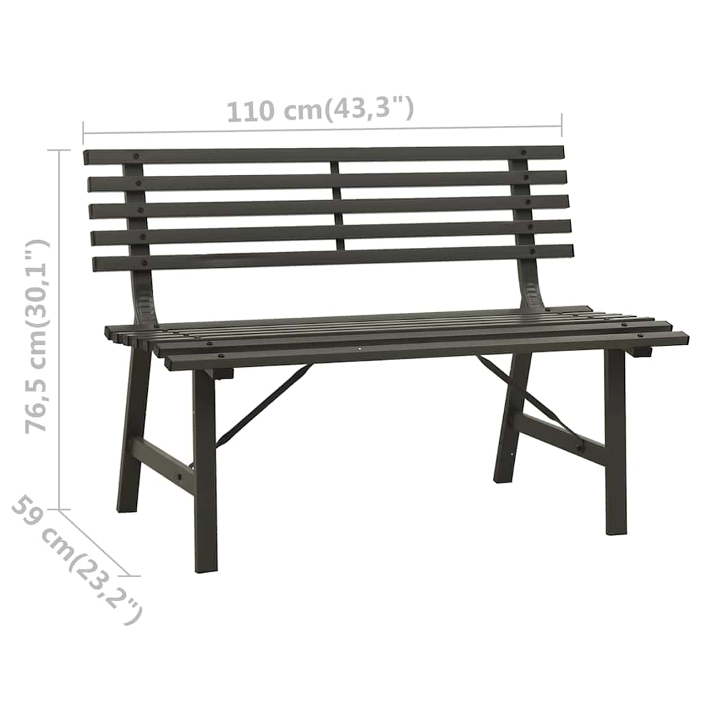 317135 vidaXL Garden Bench 110 cm Steel Black