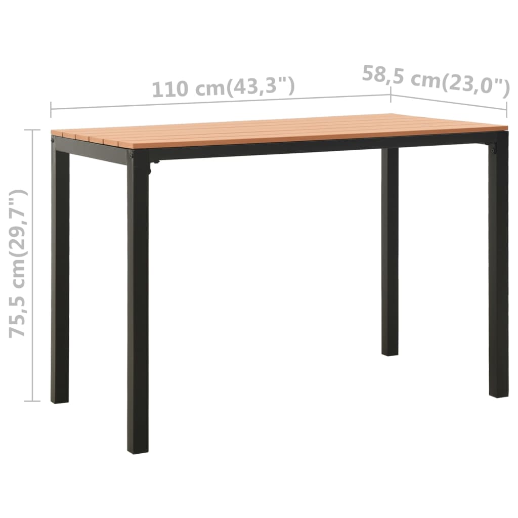 vidaXL Garden Dining Set | Brown and Black